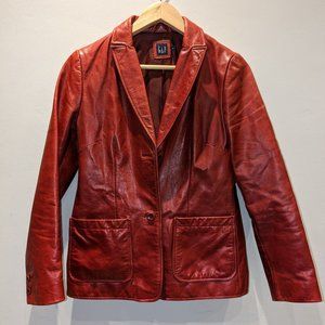 GAP vintage cherry red leather jacket